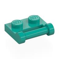 Plate Special 1 × 2 [Side Handle Closed Ends] Dark Turquoise