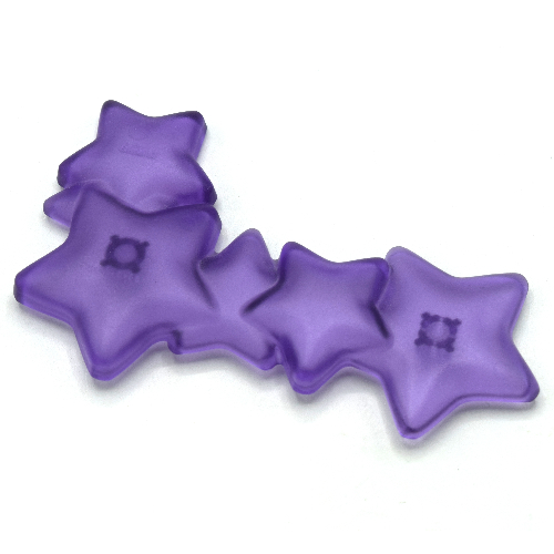 Clikits Icon, Stars, Six Connected with Two Pins Trans-Medium Purple