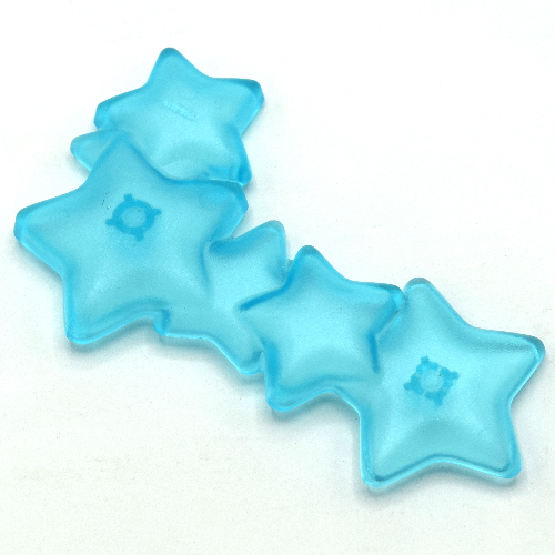 Clikits Icon, Stars, Six Connected with Two Pins Transparent-Hellblau