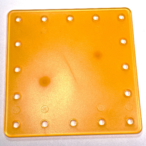 Clikits Connector, Square with 5 × 5 Holes Around Edges (Frame Back) Transparent-Flammengelborange
