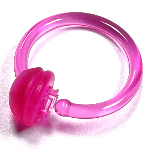 Clikits Ring 3 × 3 (Paper Pad Fastener) Transparent-Dunkelrosa