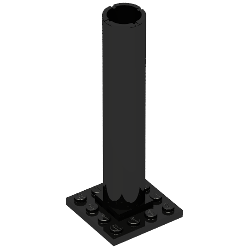 Boat, Mast Section Base 4 × 4 × 9 Black