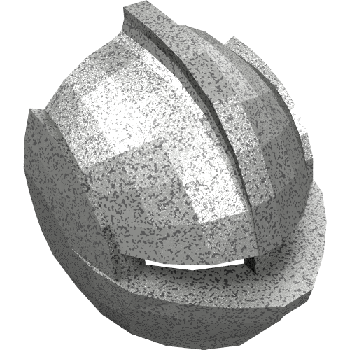 Headwear Accessory Visor for Danju Minifig Speckle DBGray-Silver