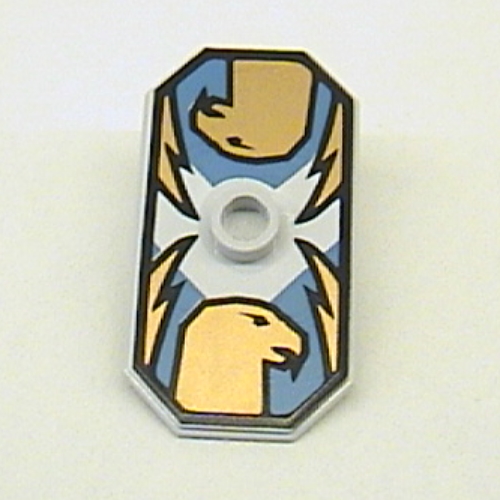 Shield Rectangular with Stud, Knights Kingdom Jayko Hawk Print Sehr helles Blaugrau