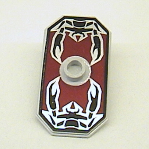Shield Rectangular with Stud, Knights Kingdom Vladek Scorpion Print (Non-Sticker) Very Light Bluish Gray