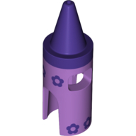 Costume Crayon with Dark Purple Tip and Flowers Print Medium Lavender