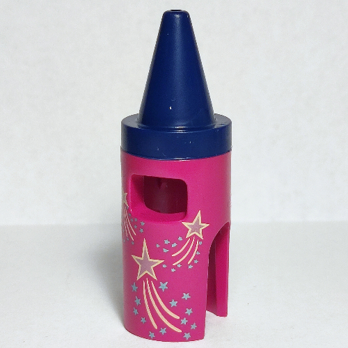 Costume Crayon with Dark Blue Tip and Stars Print Magenta