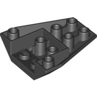Brick Wedged, Sloped Inverted 4 × 4 Triple [2 Connections between Front Studs] Black