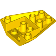 Brick Wedged, Sloped Inverted 4 × 4 Triple [2 Connections between Front Studs] Yellow