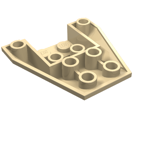 Brick Wedged, Sloped Inverted 4 × 4 Triple [2 Connections between Front Studs] Tan