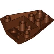 Brick Wedged, Sloped Inverted 4 × 4 Triple [2 Connections between Front Studs] Reddish Brown