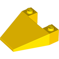 Brick Wedged, Sloped 4 × 4 Taper Yellow