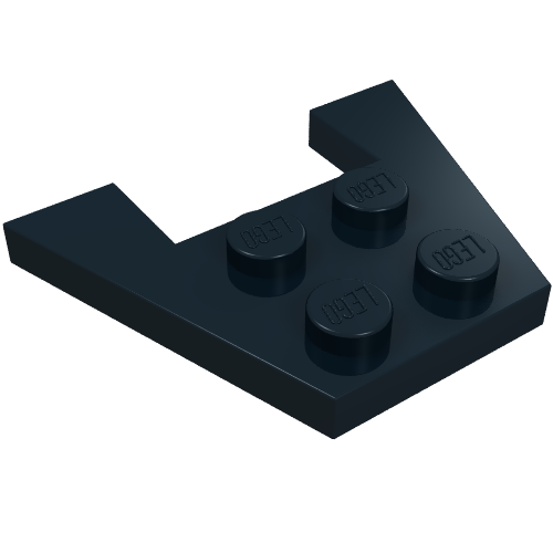 Wedge Plate 3 × 4 without Stud Notches Schwarz