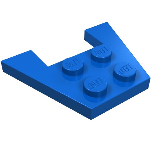 Wedge Plate 3 × 4 without Stud Notches Blue