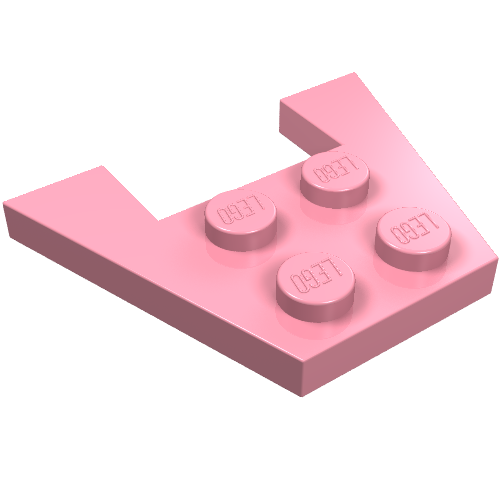 Wedge Plate 3 × 4 without Stud Notches Rosa