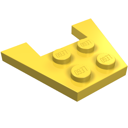 Wedge Plate 3 × 4 without Stud Notches Yellow