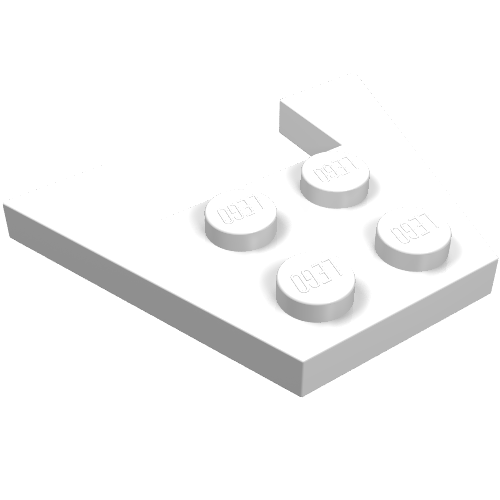Wedge Plate 3 × 4 without Stud Notches White