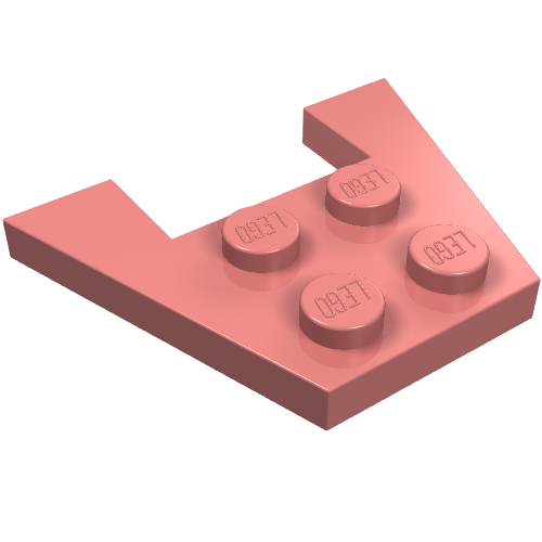 Wedge Plate 3 × 4 without Stud Notches Sand Red