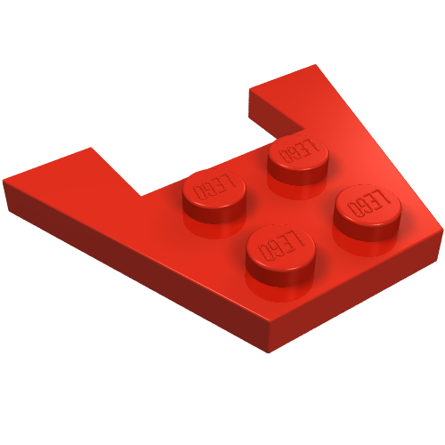 Wedge Plate 3 × 4 without Stud Notches Red