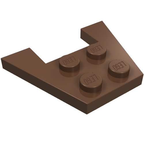 Wedge Plate 3 × 4 without Stud Notches Braun