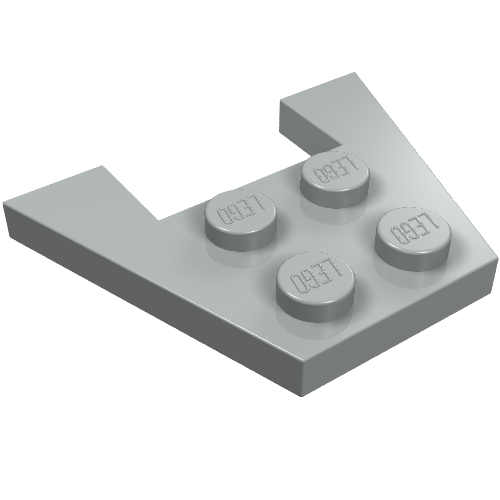 Wedge Plate 3 × 4 without Stud Notches Light Gray