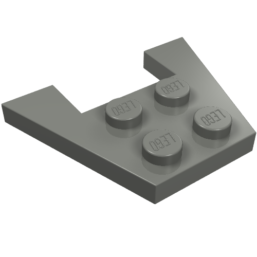 Wedge Plate 3 × 4 without Stud Notches Dunkelblaugrau
