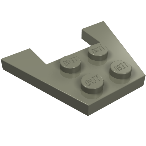 Wedge Plate 3 × 4 without Stud Notches Dark Gray