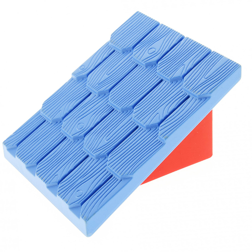 Duplo Roofpie﻿ce Slope 30 4 × 4 Shingle﻿d with a Red Base﻿﻿ Medium Blue