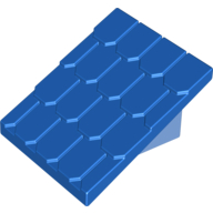 Duplo Roofpie﻿ce Slope 30 4 × 4 Shingle﻿d with a Medium Blue Base﻿﻿ Blau