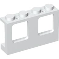 Window 1 × 4 × 2 Plane, Solid Studs Weiß