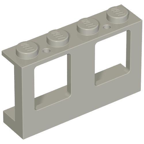 Window 1 × 4 × 2 Plane, Solid Studs Hellblaugrau