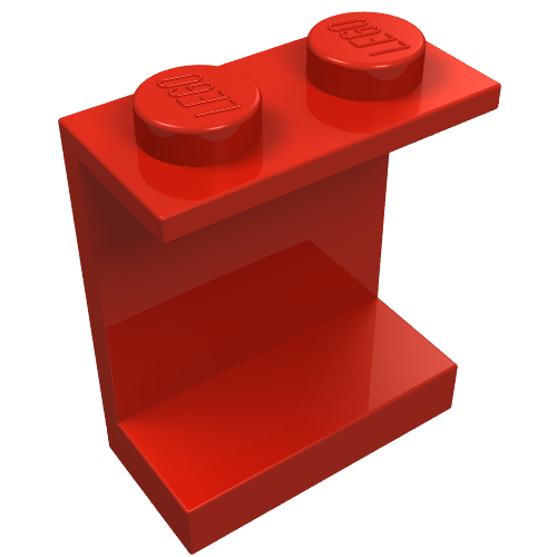 Paneel 1 × 2 × 2 [massiv Noppen] Rot