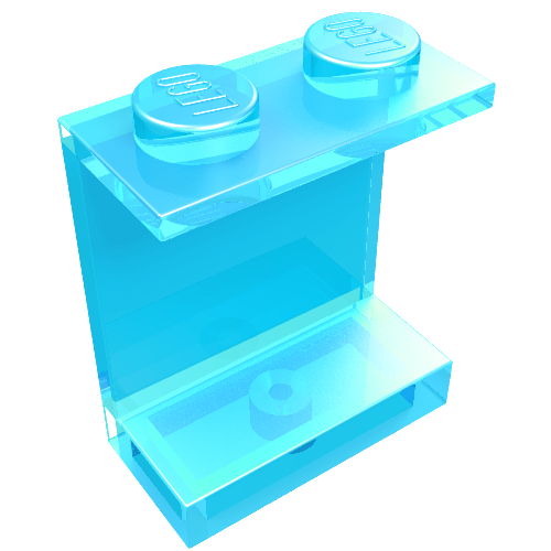 Panel 1 × 2 × 2 [Solid Studs] Trans-Light Blue