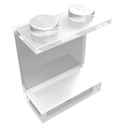 Panel 1 × 2 × 2 [Solid Studs] Trans-Clear