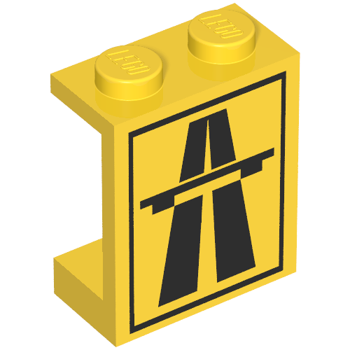 Panel 1 × 2 × 2 with Highway Print [6572] Gelb