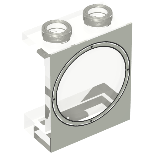 Panel 1 × 2 × 2 with Light Gray Porthole Print Trans-Clear