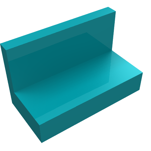 Panel 1 × 2 × 1 [Square Corners] Dark Turquoise
