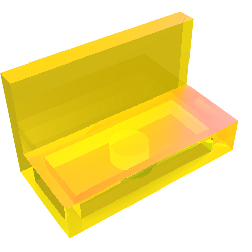 Panel 1 × 2 × 1 [Square Corners] Transparent-Gelb