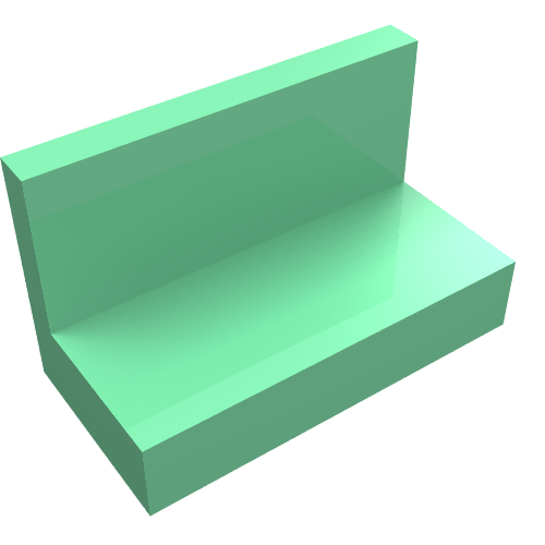 Panel 1 × 2 × 1 [Square Corners] Mittelgrün