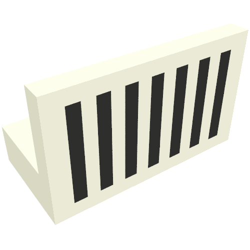 Panel 1 × 2 × 1 with Black Grill Print [6893] Weiß