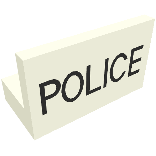 Panel 1 × 2 × 1 with Thin Black POLICE Print White