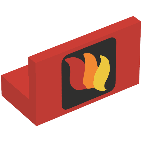 Panel 1 × 2 × 1 with Classic Fire Logo Print Red