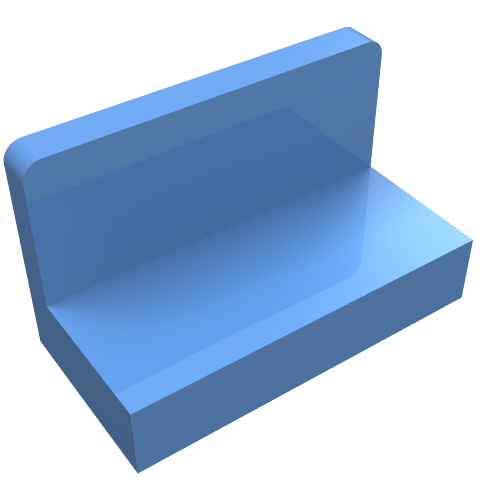 Panel 1 × 2 × 1 [Rounded Corners] Mittelblau