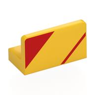 Panel 1 × 2 × 1 with Red Triangle, Stripe print Yellow
