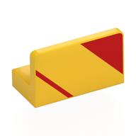 Panel 1 × 2 × 1 with Red Triangle, Stripe print Gelb