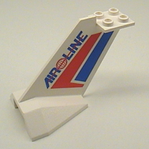 Tail Wedge with Air Line with Red Globe Logo and Red/Blue Stripes Print Weiß