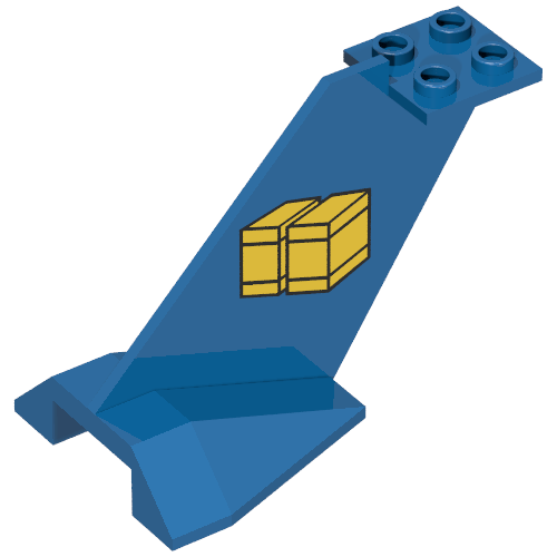 Tail Wedge with Yellow Cargo Boxes Print Blau