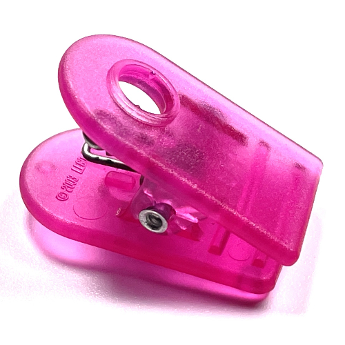 Clikits Paper Fastener / Paper Clip 2 × 4 Spring Clip, 1 Hole Transparent-Dunkelrosa