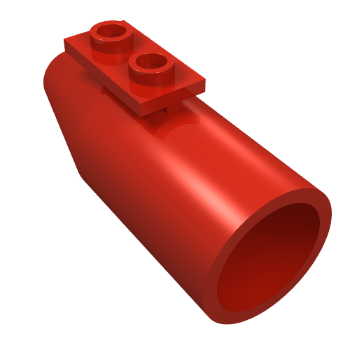 Engine Smooth Large, Cone Back [1 × 2 Thin Top Plate] Red