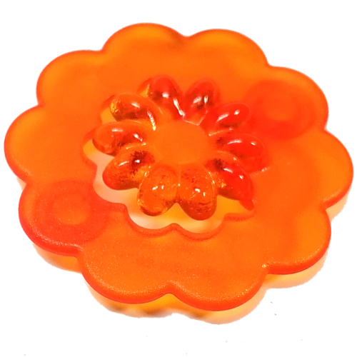 Clikits Icon, Flower 4.5 × 4.5 with 10 Petals, 2 Pins Trans-Orange